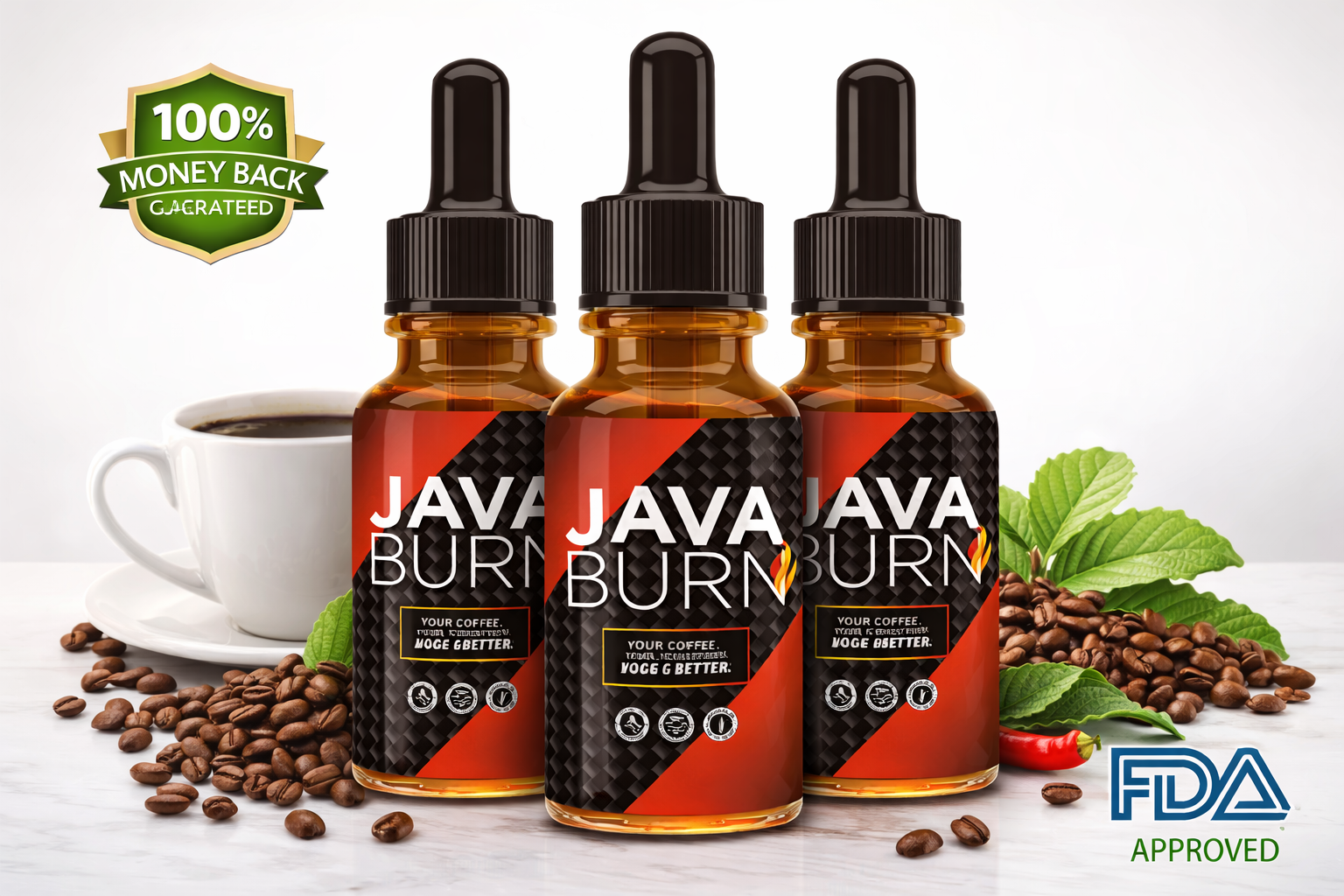Java Burn product bottles - natural metabolism booster